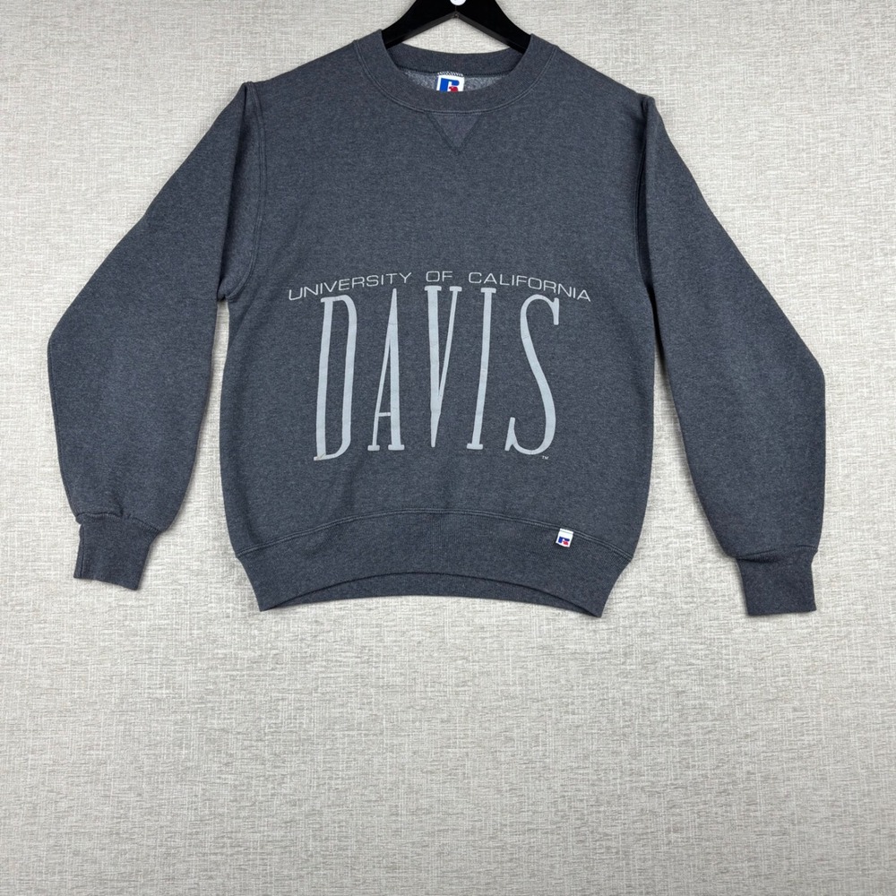 Russell Athletic Mens Small UC Davis Vintage Sweatshirt Gray Crewneck USA Made